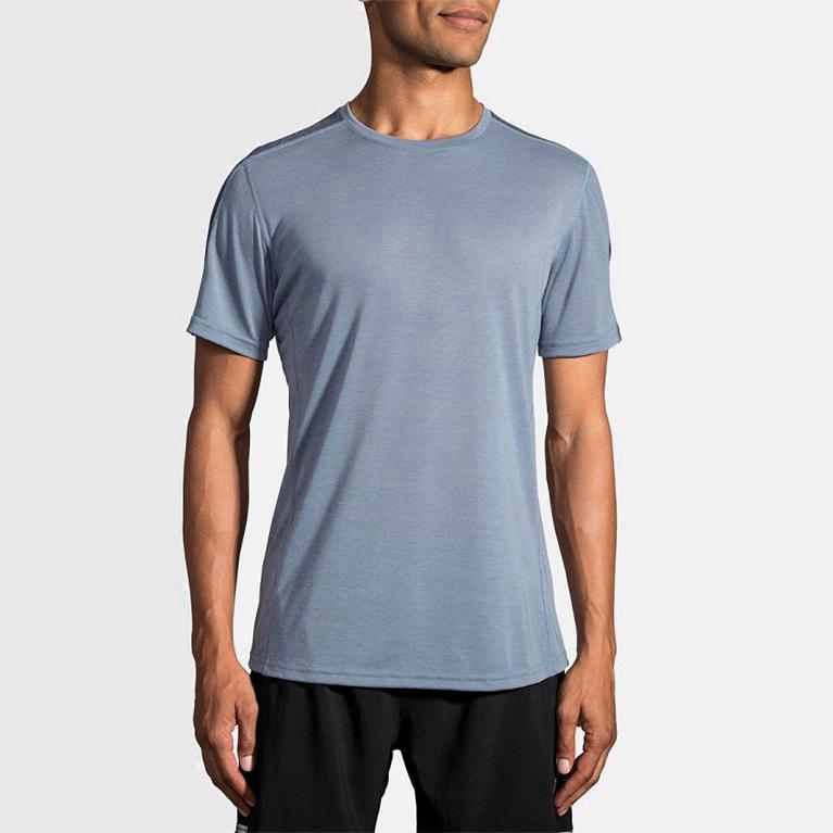 Brooks Distance Hombre Camisetas Manga Corta - Azules (7630CFDME)